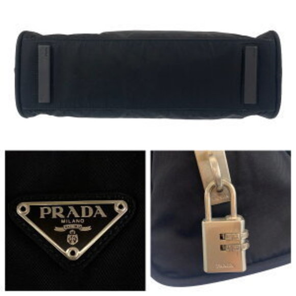PRADA Tessuto triangular black nylon shoulder bag mini - Picture 9 of 9